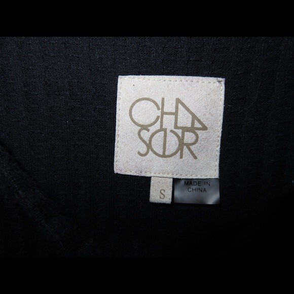 Chaser Top Waffle Long Sleeve Black Henley T-Shirt Thermal Crew Neck Small - Picture 5 of 8